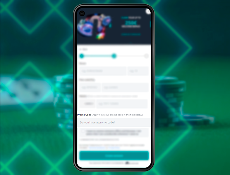 Introducir un código promocional en la aplicación Novibet